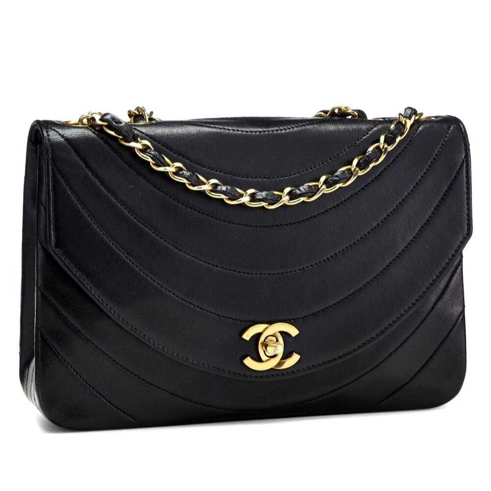 CHANEL 24K Vintage Timeless Classic Round Single Flap Bag Chain Purse - Picture 2 of 13